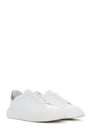 Men's White Lace-up Leather Sneaker | Derimod Men's White Lace-up Leather Sneaker | Derimod