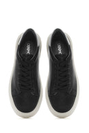 Men's Black Lace-up Thick-Sole Leather Sneaker | Derimod Men's Black Lace-up Thick-Sole Leather Sneaker | Derimod