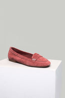 Mercan Süet Kadın Deri Loafer | Derimod Mercan Süet Kadın Deri Loafer | Derimod