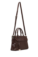 Women's Brown Long Strap Patterned Shoulder Bag | Derimod Women's Brown Long Strap Patterned Shoulder Bag | Derimod