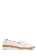 Kadın Bej Deri Comfort Loafer | Derimod Kadın Bej Deri Comfort Loafer | Derimod
