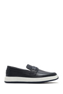Men's Navy Blue Leather Loafer | Derimod Men's Navy Blue Leather Loafer | Derimod