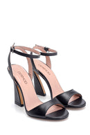 Women's Leather Heel Detailed Sandals | Derimod Women's Leather Heel Detailed Sandals | Derimod