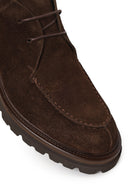 Male Brown Lace-up Suede Casual Boots | Derimod Male Brown Lace-up Suede Casual Boots | Derimod