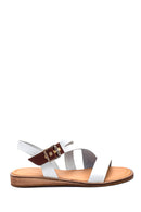 Women's White Leather Bodrum Sandals | Derimod Women's White Leather Bodrum Sandals | Derimod