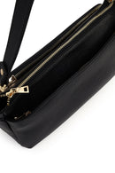 Woman Black Long-Strap Leather Shoulder Bag | Derimod Woman Black Long-Strap Leather Shoulder Bag | Derimod
