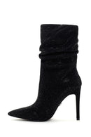 Women's Black Thin Heeled Stone Boots | Derimod Women's Black Thin Heeled Stone Boots | Derimod