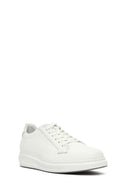 Men's White Lace-up Leather Sneaker | Derimod Men's White Lace-up Leather Sneaker | Derimod