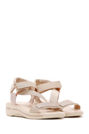 Women's Beige Thick-Sole Comfort Sandals | Derimod Women's Beige Thick-Sole Comfort Sandals | Derimod
