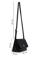 Woman Black Croc-Embossed Crossbody Bag | Derimod Woman Black Croc-Embossed Crossbody Bag | Derimod