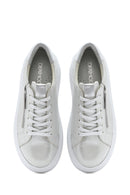 Women's Silver Thick Sole Side Zipper Leather Sneaker | Derimod Women's Silver Thick Sole Side Zipper Leather Sneaker | Derimod