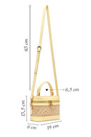 Women's Yellow Long Strap Patterned Mini Box Crossbody Bag | Derimod Women's Yellow Long Strap Patterned Mini Box Crossbody Bag | Derimod