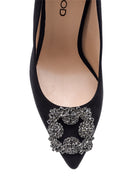 Kadın Taşlı Süet Deri Stiletto | Derimod Kadın Taşlı Süet Deri Stiletto | Derimod