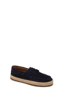 Male Navy Lace-up Suede Espadrilles | Derimod Male Navy Lace-up Suede Espadrilles | Derimod