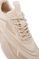 Kadın Bej Bağcıklı Kalın Tabanlı Sneaker | Derimod Kadın Bej Bağcıklı Kalın Tabanlı Sneaker | Derimod
