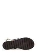 Women's Multicolored Thick-Soled Leather Bodrum Sandals | Derimod Women's Multicolored Thick-Soled Leather Bodrum Sandals | Derimod