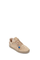 Woman Beige Lace-up Suede Leather Sneaker | Derimod Woman Beige Lace-up Suede Leather Sneaker | Derimod