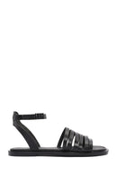 Women's Black Ankle Strap Leather Bodrum Sandals | Derimod Women's Black Ankle Strap Leather Bodrum Sandals | Derimod
