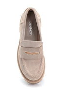 Women's Suede Leather Thick Soled Loafer | Derimod Women's Suede Leather Thick Soled Loafer | Derimod