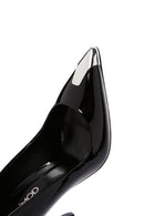 Kadın Siyah Rugan Deri Yüksek İnce Topuklu Stiletto | Derimod Kadın Siyah Rugan Deri Yüksek İnce Topuklu Stiletto | Derimod
