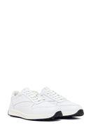 Woman White Lace-Up Leather Sneaker | Derimod Woman White Lace-Up Leather Sneaker | Derimod
