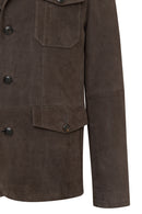 Sacramento Men's Brown Nubuck Leather Jacket | Derimod Sacramento Men's Brown Nubuck Leather Jacket | Derimod