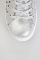 Women's Sneaker with Thick Silver Printed Sole | Derimod Women's Sneaker with Thick Silver Printed Sole | Derimod