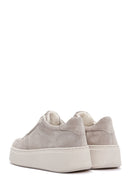 Women's Beige Thick Soled Nubuck Leather Sneaker | Derimod Women's Beige Thick Soled Nubuck Leather Sneaker | Derimod