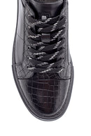 Men's Leather Crocodile Pattern Sneaker | Derimod Men's Leather Crocodile Pattern Sneaker | Derimod