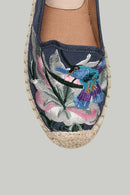Blue Embroidered Women's Espadrille | Derimod Blue Embroidered Women's Espadrille | Derimod
