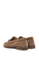 Women's Tan Buckle Detailed Suede Leather Masculine Loafer | Derimod Women's Tan Buckle Detailed Suede Leather Masculine Loafer | Derimod