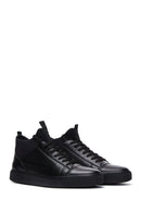 Erkek Siyah Deri Bilekli Sneaker | Derimod Erkek Siyah Deri Bilekli Sneaker | Derimod