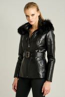 Carmela Women's Leather Jacket | Derimod Carmela Women's Leather Jacket | Derimod
