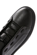 Erkek Siyah Bağcıklı Deri Sneaker | Derimod Erkek Siyah Bağcıklı Deri Sneaker | Derimod