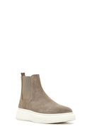 Men's Beige Thick-Soled Suede Leather Chelsea Boot | Derimod Men's Beige Thick-Soled Suede Leather Chelsea Boot | Derimod