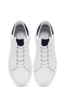 Erkek Beyaz Bağcıklı Kalın Tabanlı Deri Sneaker | Derimod Erkek Beyaz Bağcıklı Kalın Tabanlı Deri Sneaker | Derimod