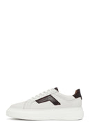 Men's White Lace-up Thick-Sole Leather Sneaker | Derimod Men's White Lace-up Thick-Sole Leather Sneaker | Derimod