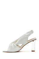 Women's White Transparent Thick Heel Sandals | Derimod Women's White Transparent Thick Heel Sandals | Derimod