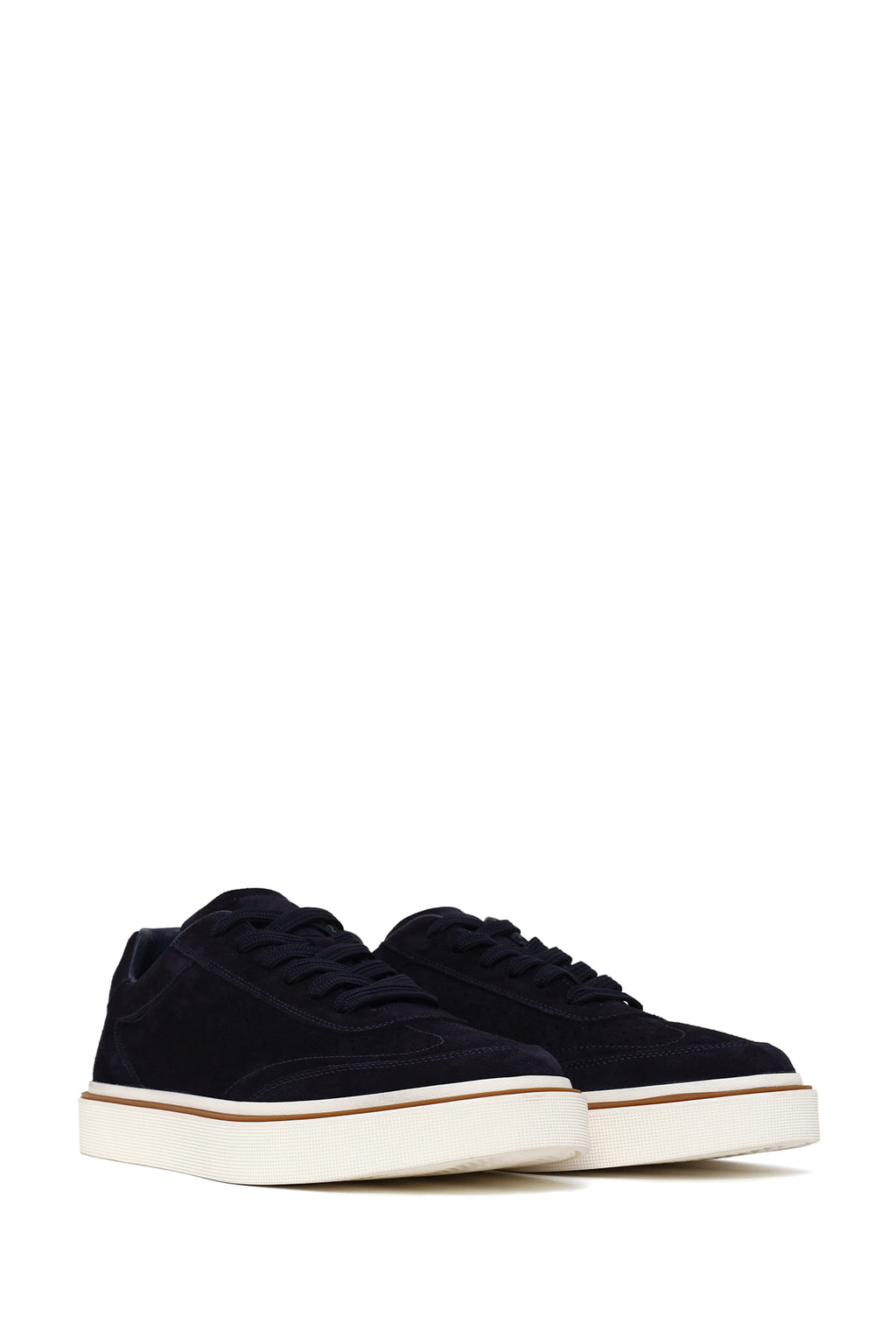 Erkek Lacivert Bağcıklı Süet Deri Sneaker