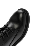 Women's Black Zipper Lace-Up Combat Boots | Derimod Women's Black Zipper Lace-Up Combat Boots | Derimod