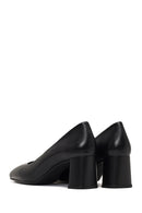 Derimod Flex Women Black Thick Heeled Leather Shoe | Derimod Derimod Flex Women Black Thick Heeled Leather Shoe | Derimod