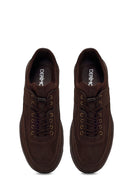 Erkek Kahverengi Bağcıklı Kalın Tabanlı Nubuk Deri Casual Sneaker | Derimod Erkek Kahverengi Bağcıklı Kalın Tabanlı Nubuk Deri Casual Sneaker | Derimod
