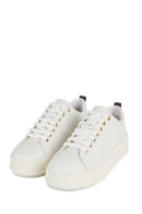 Geox Women's White Spherica Ecub-2 Lace-Up Leather Sneaker | Derimod Geox Women's White Spherica Ecub-2 Lace-Up Leather Sneaker | Derimod