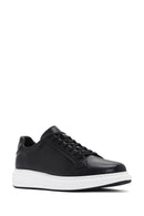 Men's Black Lace-up Leather Sneaker | Derimod Men's Black Lace-up Leather Sneaker | Derimod