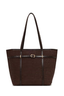 Woman Brown Straw Shoulder Bag | Derimod Woman Brown Straw Shoulder Bag | Derimod