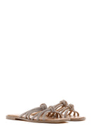 Women's Beige Stone Slippers | Derimod Women's Beige Stone Slippers | Derimod