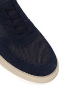 Erkek Lacivert Bağcıklı Süet Deri Sneaker | Derimod Erkek Lacivert Bağcıklı Süet Deri Sneaker | Derimod