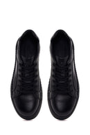 Erkek Siyah Bağcıklı Deri Sneaker | Derimod Erkek Siyah Bağcıklı Deri Sneaker | Derimod