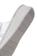 Woman White Wedge-Heel Leather Slipper | Derimod Woman White Wedge-Heel Leather Slipper | Derimod