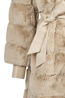 Pinzolo Woman White Belted Teddy Coat | Derimod Pinzolo Woman White Belted Teddy Coat | Derimod